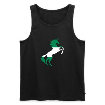 Licorne Nigeria Drapeau Chemise Licorne Magique Nigeria - Débardeur bio Premium Homme - noir - Devant - AI Model Male 178 light (178cm)