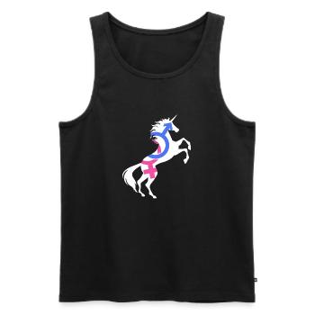 Symbol für die Gleichstellung der Geschlechter Einhorn T-Shirt Magisch - Männer Premium Bio Tank Top - Schwarz - Vorne - Michal (187cm)