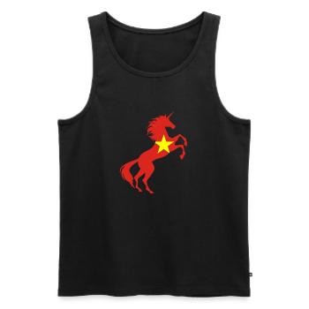 Licorne Vietnam Drapeau T-Shirt Licorne magique Jeu de mots - Débardeur bio Premium Homme - noir - Devant - Michal (187cm)