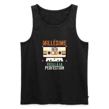 Millésime 1979 vieilli à la perfection - Débardeur bio Premium Homme - noir - Devant - Michal (187cm)