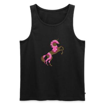 Weibliches Symbol Einhorn T-Shirt Magisches Einhorn-Wortspiel - Männer Premium Bio Tank Top - Schwarz - Vorne - Michal (187cm)