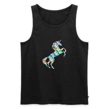 T-shirt Petites Licornes Arc-en-ciel Licorne Magique - Débardeur bio Premium Homme - noir - Devant - Michal (187cm)