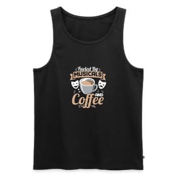 Fueled By Musicals And Coffee Singing Theater - Men's Premium Organic Tank Top - black - Front - Michal (187cm)