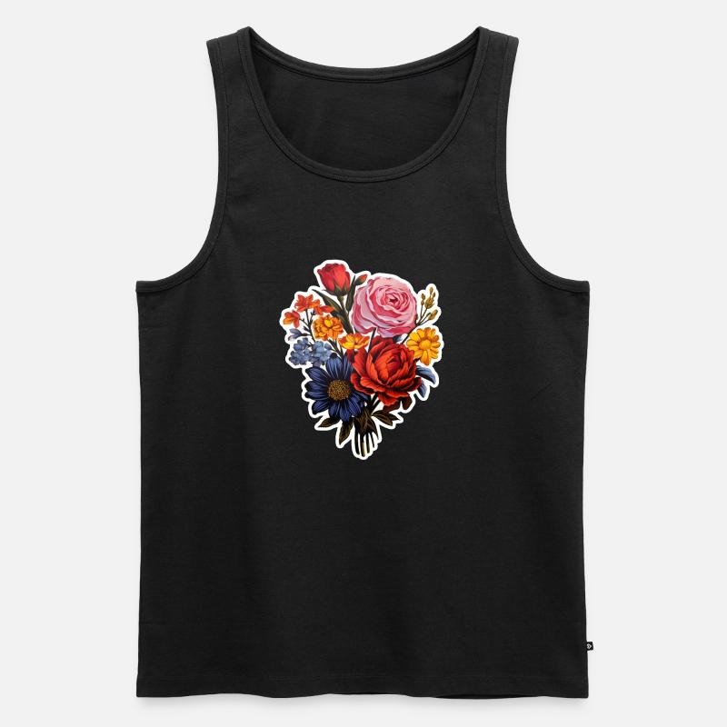 Blumenstrauß - Männer Premium Bio Tank Top - Schwarz