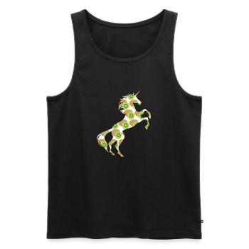 Kiwis Einhorn T-Shirt Chinesisches Stachelbeer-Wortspiel - Männer Premium Bio Tank Top - Schwarz - Vorne - AI Model Male 178 light (178cm)