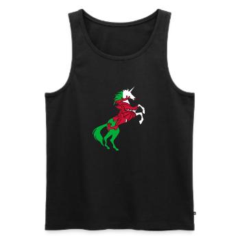 Licorne Pays de Galles Drapeau T-Shirt Licorne Magique Gallois - Débardeur bio Premium Homme - noir - Devant - Michal (187cm)