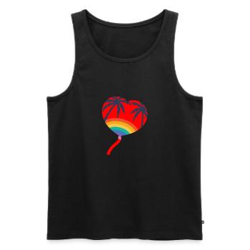 Regenbogen Herz Luftballon. Bunt und hipster - Männer Premium Bio Tank Top - Schwarz - Vorne - Michal (187cm)