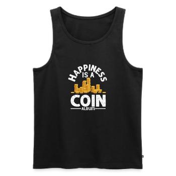 Coin Album Contentment: Numismatist's Pride - Männer Premium Bio Tank Top - Schwarz - Vorne - Michal (187cm)