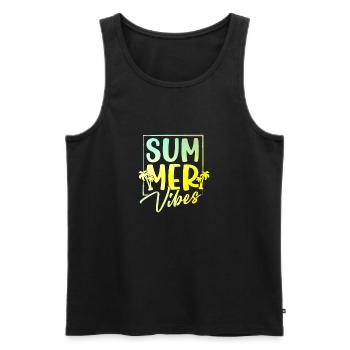 Summer Vibes - Männer Premium Bio Tank Top - Schwarz - Vorne - Michal (187cm)