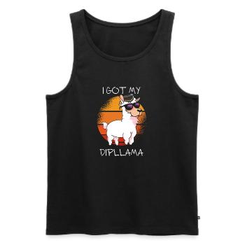 Ich habe meine Dipllama LLama Lover Vintage School - Männer Premium Bio Tank Top - Schwarz - Vorne - AI Model Male 178 light (178cm)