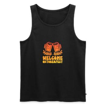 Welcom Fest Oktober Beer - Männer Premium Bio Tank Top - Schwarz - Vorne - Michal (187cm)