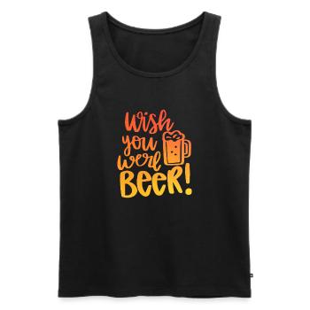 Wish You Beer Were - Männer Premium Bio Tank Top - Schwarz - Vorne - Michal (187cm)