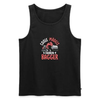 Coole Mädels fahren Bagger Baggerfahrer Frau - Männer Premium Bio Tank Top - Schwarz - Vorne - AI Model Male 178 light (178cm)
