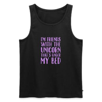 I'm Friends With The Unicorn That's Under My Bed - Men's Premium Organic Tank Top - black - Front - Michal (187cm)