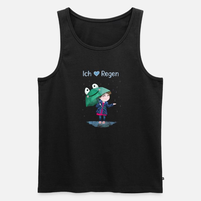 Ich liebe Regen - Männer Premium Bio Tank Top - Schwarz