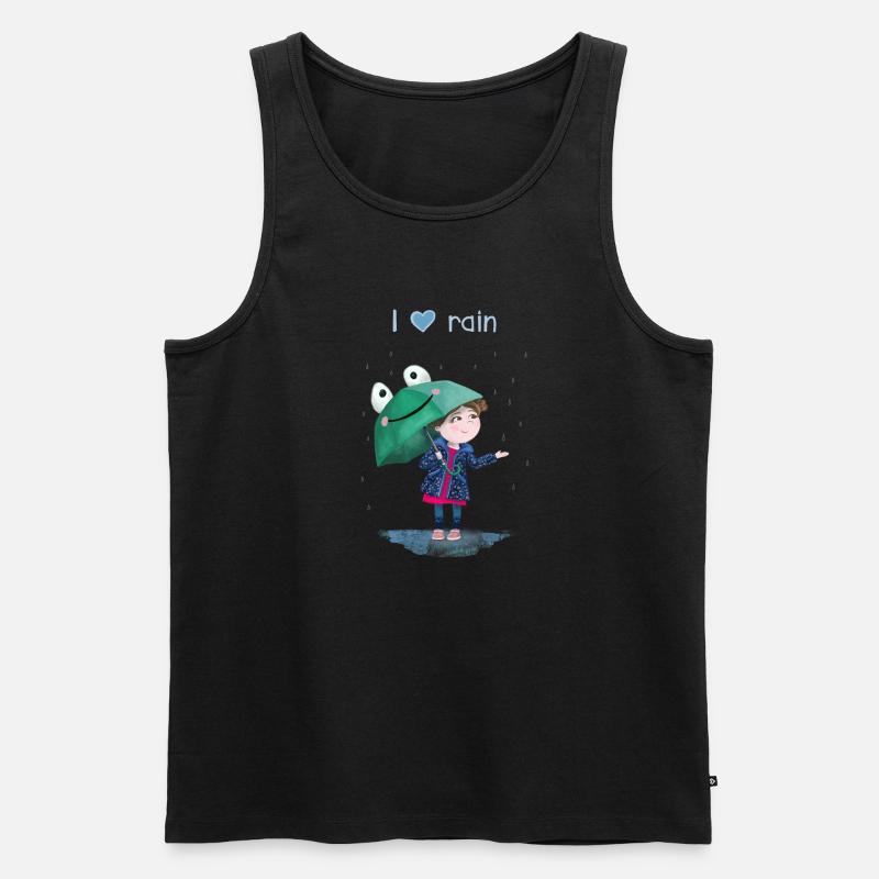 Mädchen im Regen - Männer Premium Bio Tank Top - Schwarz