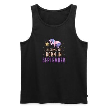 Einhörner werden im September geboren Geburtsmonat Geburtstag - Männer Premium Bio Tank Top - Schwarz - Vorne - AI Model Male 178 light (178cm)