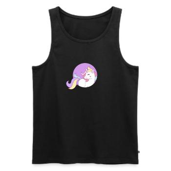 Cute Unicorn Rainbow Hair Gorgeous Magical Unicorn - Men's Premium Organic Tank Top - black - Front - AI Model Male 178 light (178cm)