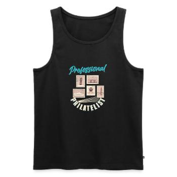 Expert in Stamps: The Professional Philatelist - Men's Premium Organic Tank Top - black - Front - Michal (187cm)