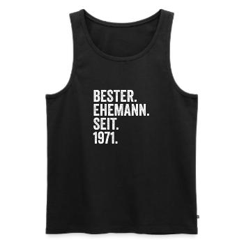 Valentinstag Bester Ehemann Seit 1971 - Männer Premium Bio Tank Top - Schwarz - Vorne - Michal (187cm)