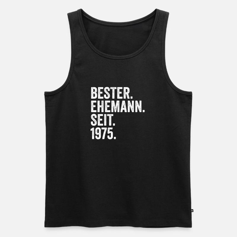 Valentinstag Bester Ehemann Seit 1975 - Männer Premium Bio Tank Top - Schwarz
