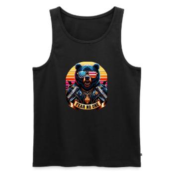 Fear No One Bear - Männer Premium Bio Tank Top - Schwarz - Vorne - AI Model Male 178 light (178cm)