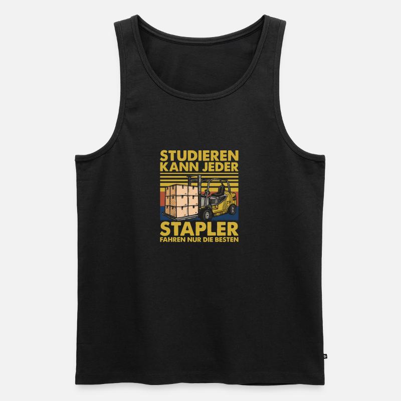 Gabelstaplerfahrer Logistiker Staplerfahrer - Männer Premium Bio Tank Top - Schwarz
