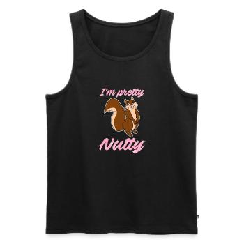 I'm Pretty Nutty Funny Squirrel Chipmunks Nuts - Men's Premium Organic Tank Top - black - Front - Michal (187cm)