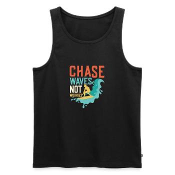 Born To Lift Raised To Elevate Surfing Surfer Surf - Men's Premium Organic Tank Top - black - Front - AI Model Male 178 light (178cm)