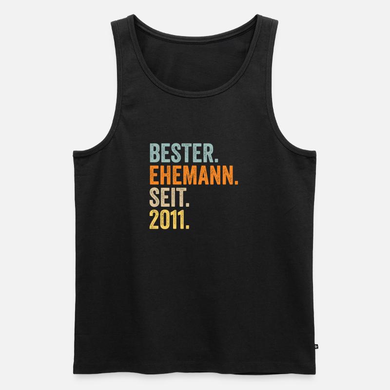 Valentinstag Bester Ehemann Seit 2011 - Männer Premium Bio Tank Top - Schwarz
