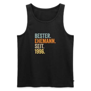 Valentine's Day Best Husband Since 1996 - Men's Premium Organic Tank Top - black - Front - Michal (187cm)