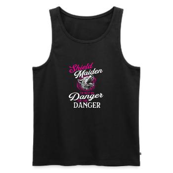 Shield Maiden Je ne suis pas en danger - Guerrier Viking - Débardeur bio Premium Homme - noir - Devant - Michal (187cm)