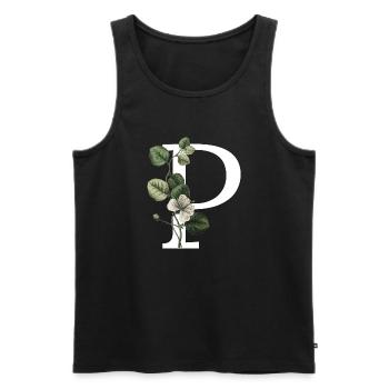 Buchstabe P Grüne Botanik - Männer Premium Bio Tank Top - Schwarz - Vorne - Michal (187cm)