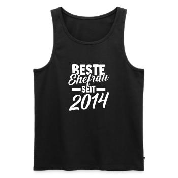 Valentine's Day Best Wife Since 2014 - Men's Premium Organic Tank Top - black - Front - Michal (187cm)