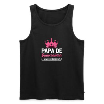 Papa De Quinceanera Scan For Payment 5th Birthday - Men's Premium Organic Tank Top - black - Front - AI Model Male 178 light (178cm)