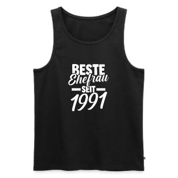 Valentine's Day Best Wife Since 1991 - Men's Premium Organic Tank Top - black - Front - Michal (187cm)