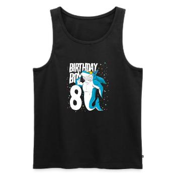 8 year old Boys Shark Birthday Gift - Men's Premium Organic Tank Top - black - Front - AI Model Male 178 light (178cm)