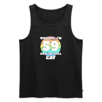 Funny Gay Pride - 59th Birthday 59 BDay Lesbian - Men's Premium Organic Tank Top - black - Front - Michal (187cm)