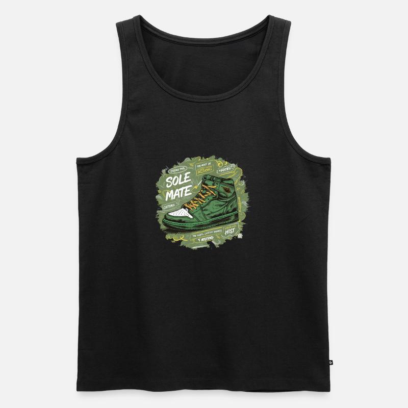 COOLE SCHUHE, SOLE MATE - Männer Premium Bio Tank Top - Schwarz