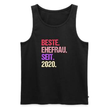 Valentinstag Beste Ehefrau Seit 2020 - Männer Premium Bio Tank Top - Schwarz - Vorne - AI Model Male 178 light (178cm)