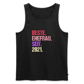Valentinstag Beste Ehefrau Seit 2021 - Männer Premium Bio Tank Top - Schwarz - Vorne - Michal (187cm)