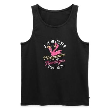 Wenn es um Margaritas und Flamingos geht, zähle mich dazu. - Männer Premium Bio Tank Top - Schwarz - Vorne - AI Model Male 178 light (178cm)