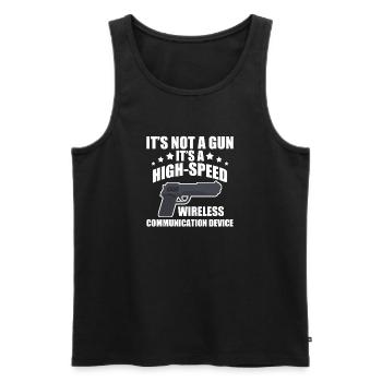 Its Not A Gun Meme - Funny Its Not A Gun - Männer Premium Bio Tank Top - Schwarz - Vorne - Michal (187cm)
