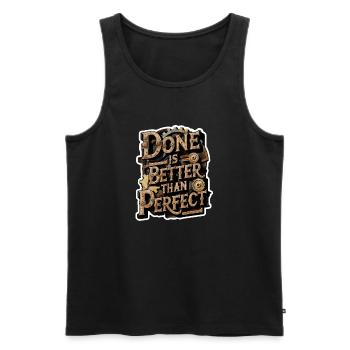 Doing is better than perfect - positive - Men's Premium Organic Tank Top - black - Front - AI Model Male 178 light (178cm)