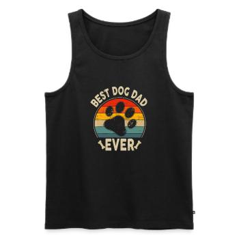 Bester Hundevater aller Zeiten Vintage Vatertag Geburtstag - Männer Premium Bio Tank Top - Schwarz - Vorne - Michal (187cm)