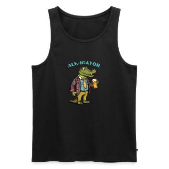 Ale-Igator - Männer Premium Bio Tank Top - Schwarz - Vorne - AI Model Male 178 light (178cm)