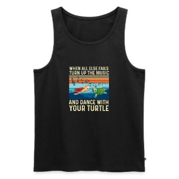 Wenn alles andere fehlschlägt - Turtle Lover Tortoise - Männer Premium Bio Tank Top - Schwarz - Vorne - Michal (187cm)
