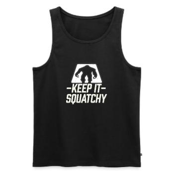 Keep It Squatchy T-Shirt - Funny Bigfoot Sasquatch - Männer Premium Bio Tank Top - Schwarz - Vorne - AI Model Male 178 light (178cm)