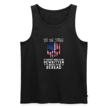 Patriot Totenkopf US-Flagge USA Verfassung muss - Männer Premium Bio Tank Top - Schwarz - Vorne - AI Model Male 178 light (178cm)