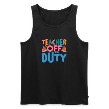 Last Day Of School Summer Break Teacher Off Duty - Männer Premium Bio Tank Top - Schwarz - Vorne - Michal (187cm)